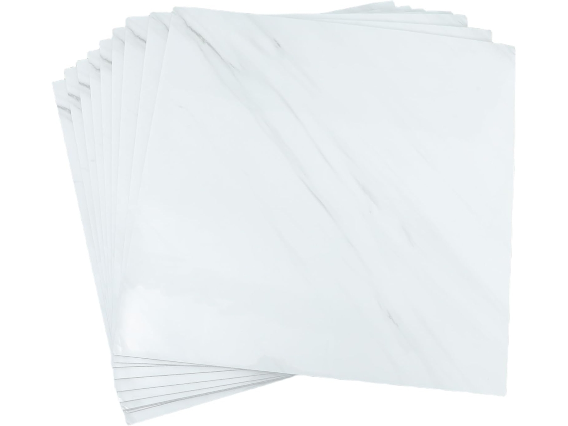 Conjunto 10 Azulejos Adesivos Efeito Mármore Pvc Impermeáveis Autoadesivos Cozinha Banheiro Transformação GOKOCO