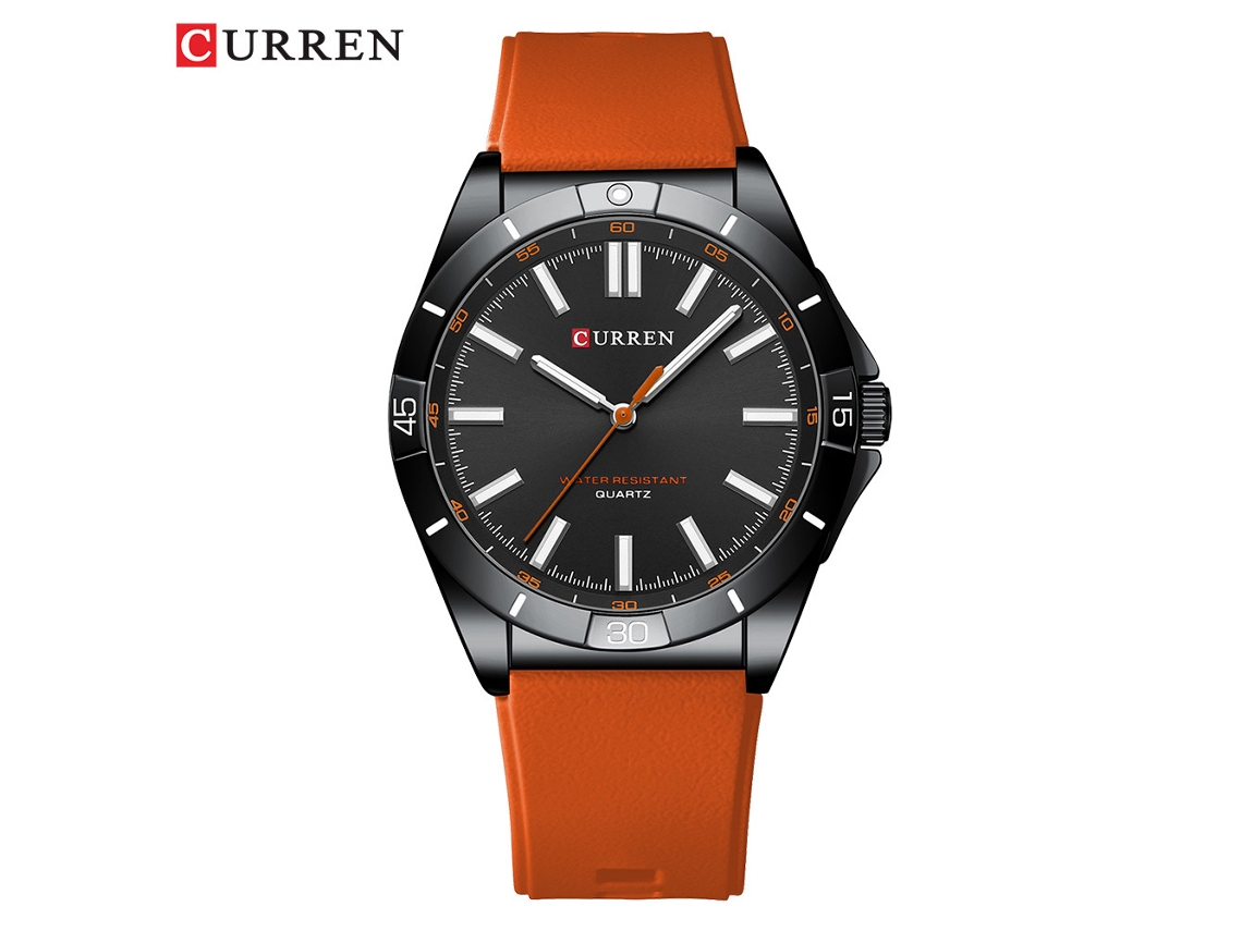 Relógio Esportivo Masculino com Mostrador Grande, Movimento de Quartzo e Pulseira. MDUG (laranja)