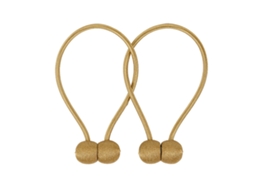 Corda de Cortina Magnética Pérolas Poliéster Dourado Sala Quarto S/MARCA