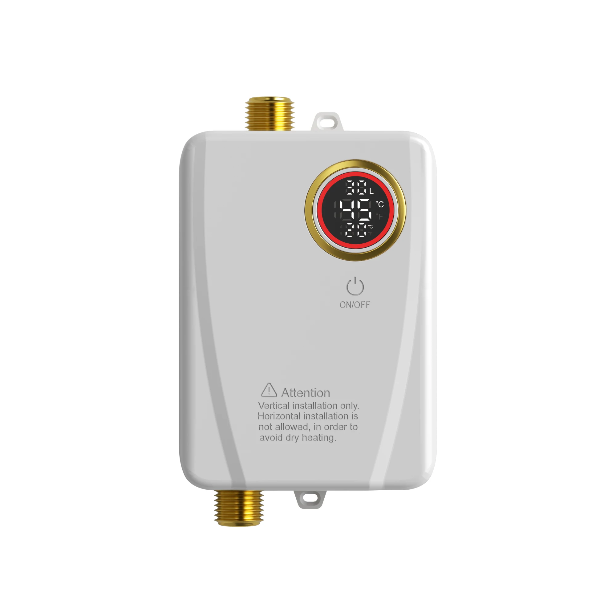 (branco) Aquecedor De Água Elétrico Instantâneo Com Visor De Temperatura Lcd E Controle Remoto.