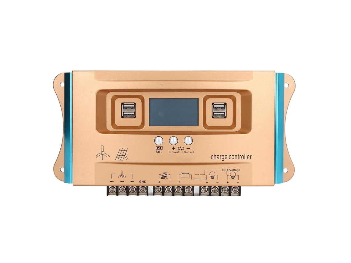 Controlador De Carga Solar, Display Lcd Mppt, Duas Portas Usb D