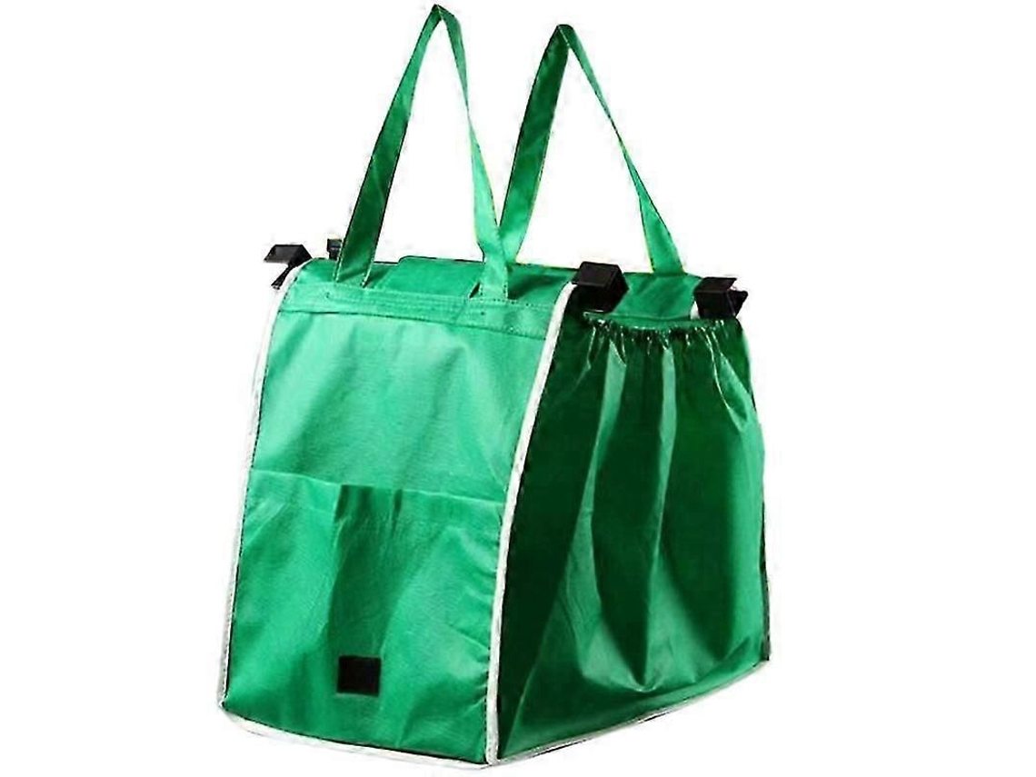 Sacolas de Compras Reutilizáveis, Sacolas Dobráveis ​​para Compras com Alças, Prendem no Carrinho de Compras. GOKOCO