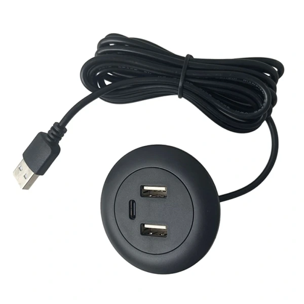 |nt| Carregador Usb Tipo C Integrado Para Mesa, Móveis E Tomada Multifuncional, Preto Aquaforge