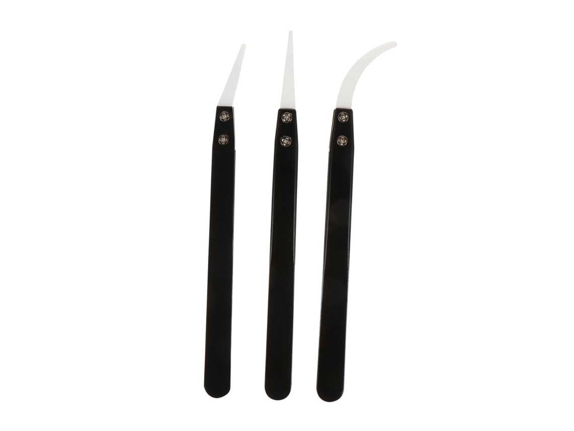 Conjunto de 3 Pinças de Cerâmica Preta E Aço Inoxidável