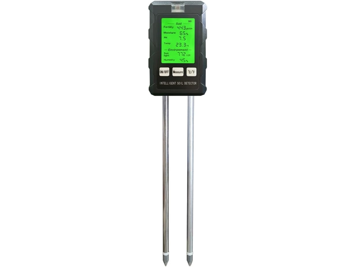Testador De Piso Multifuncional 6 Em 1 Ph, Fertilidade, Temperatura, Umidade, Luz Solar E Umidade D Gokoco