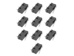 Conjunto De 20 Microinterruptores Elétricos, Com Dobradiça De Alavanca, De 3 Pinos Longos.