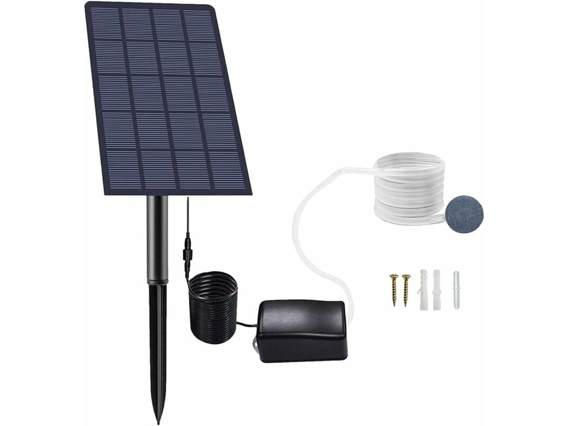 Bomba De Ar Solar 2.5w - Aerador De Oxigênio Plug-in Para Lagoas/aquários/pesca Com Pedra De Ar E Mangueira