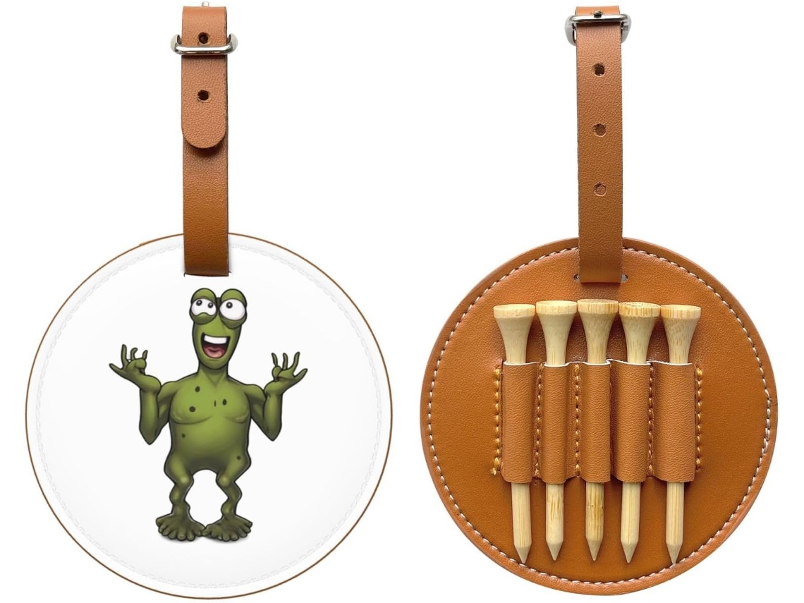 Bolsa para Tees de Golfe Naughty Frog, Preta, Fácil de Transportar | S/MARCA