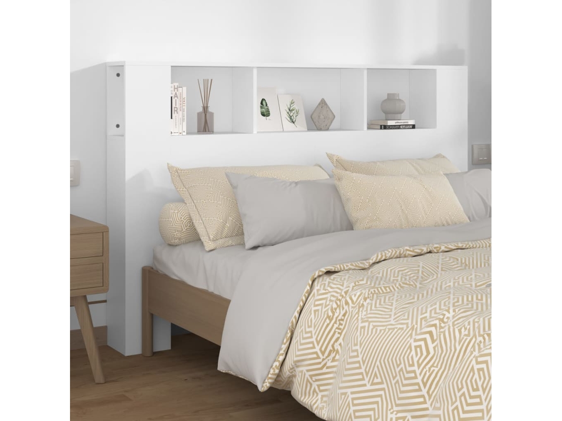 Vidaxl Armário De Cabeceira 160x18,5x104,5 Cm Branco