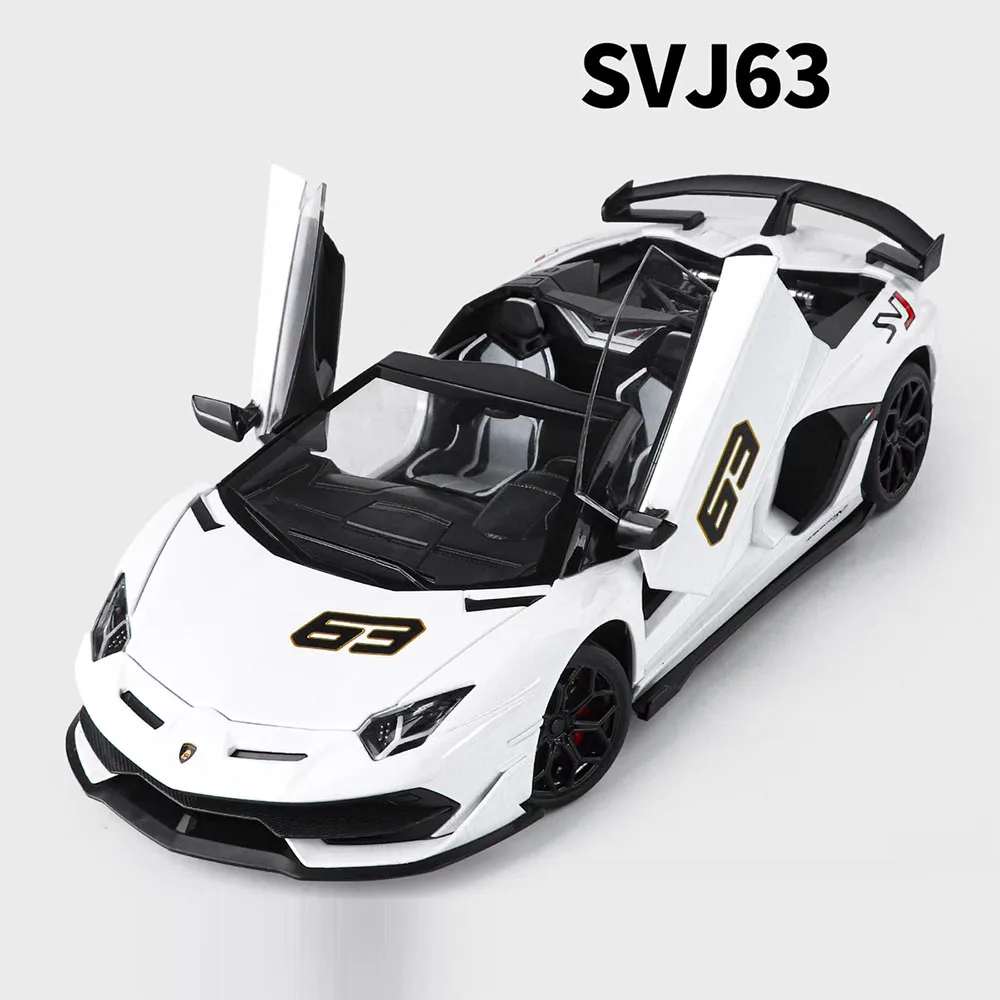 (svj63 Branco) Escala 1:18 - Modelo De Carro - Funções De Som E Luz