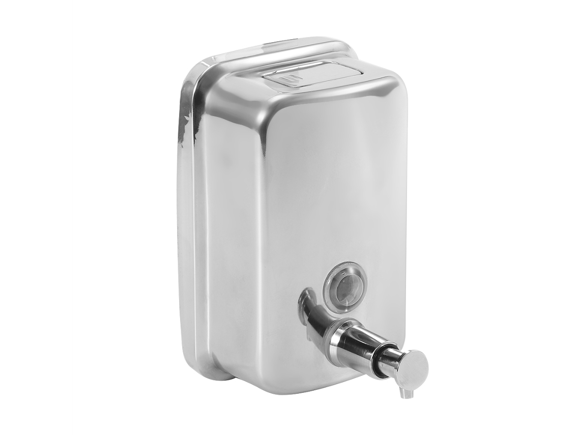 Dispensador de Sabão de Aço Inoxidável, Parede, 800ml, com Abertura Superior S/MARCA