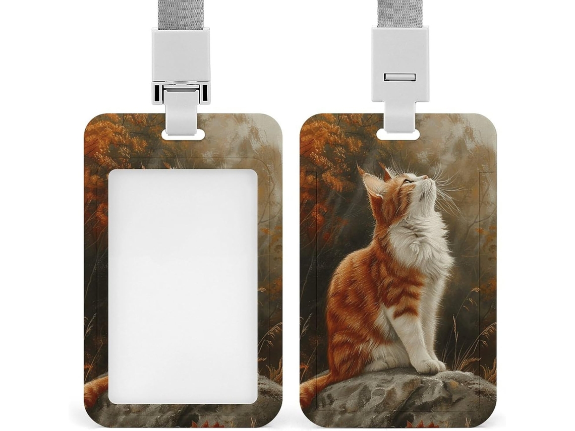 Clipe Crachá, Porta-cartões com estampa elegante e cordão, porta-identificação Crachá, para mesas