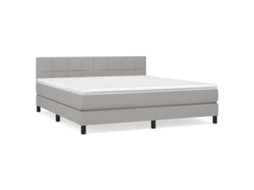 Cama com Molas/Colchão 160x200 Cm em Tecido Cinzento Claro MAISON EXCLUSIVE