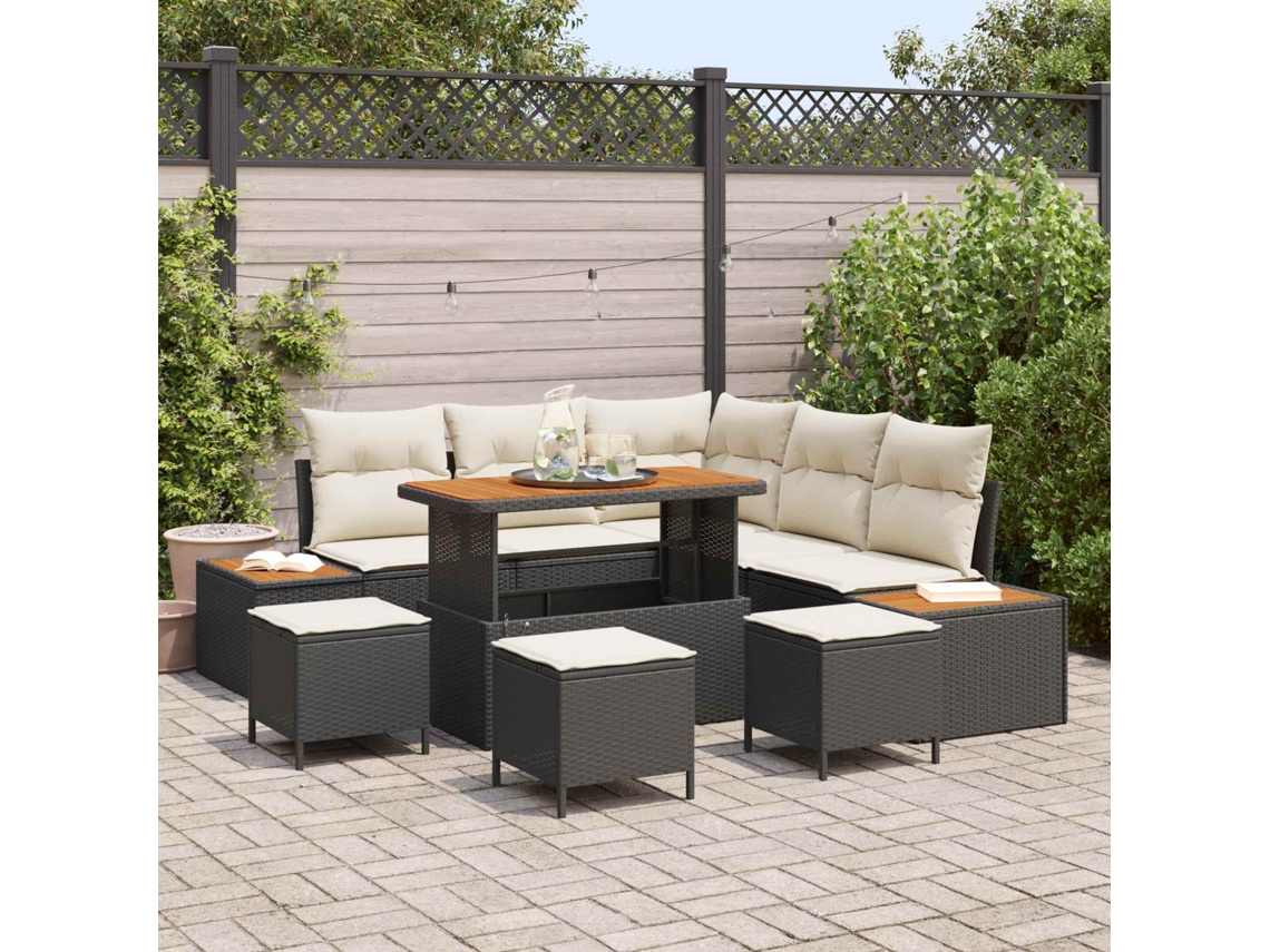 Vidaxl Conjunto De Sofá De Jardim 9 Unid. 8-número De Lugares