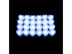 (48 Luzes Brancas Em Formato De Coração) Vela Led Sem Chama, Suporte Eletrônico Para Vela Alimentado Por Bateria, Adequado Para Uso Interno.