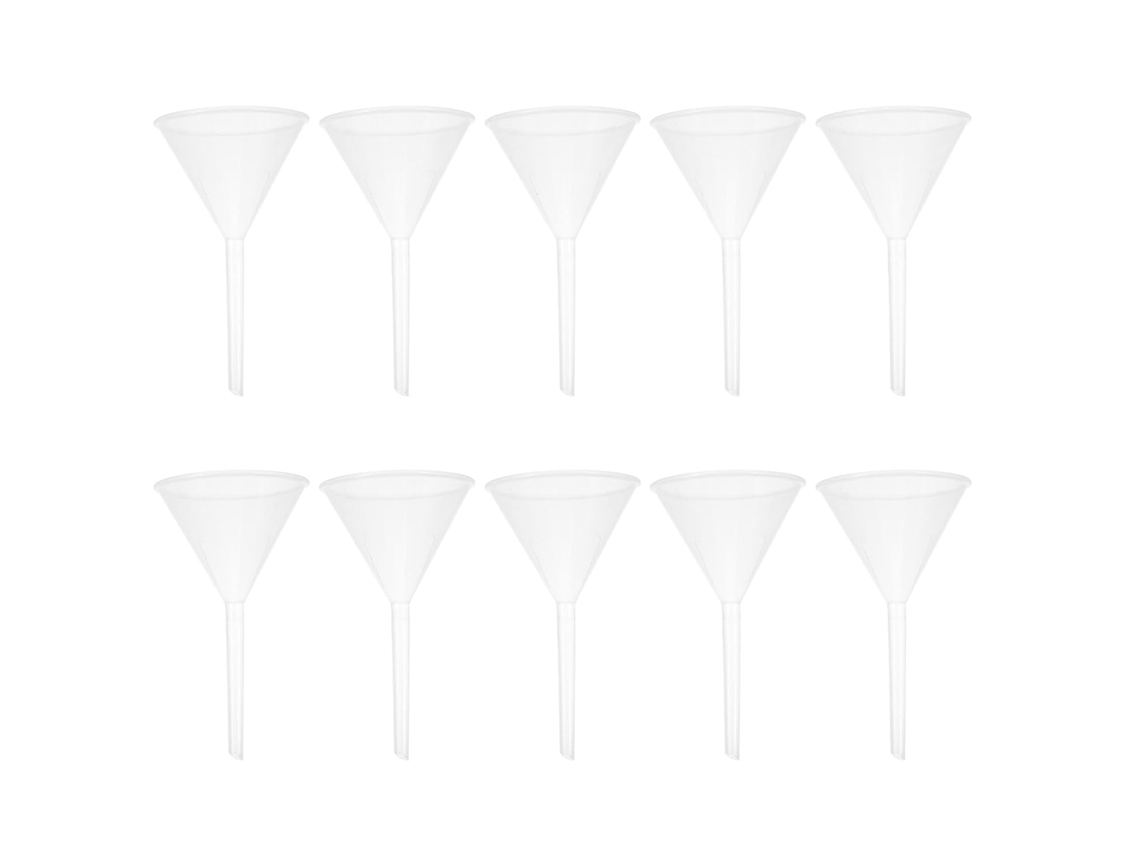 Funil Triangular De Plástico Uonlytech 90mm, Resistente A Ácidos E Bases, Pacote Com 10 Unidades Para Experimentos