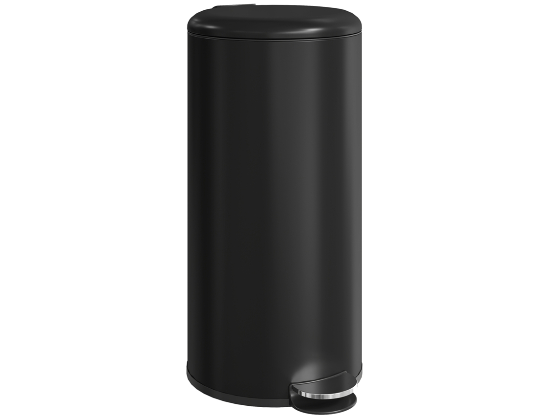 Lixeira 30l com Pedal e Tampa,cesto de Lixo com Função Soft close e Cesto Interno,36x30x63,5cm,preto BTFORUS