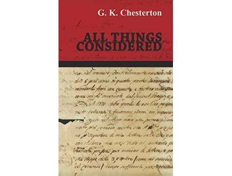 Livro All Things Considered de G K Chesterton (Inglês)