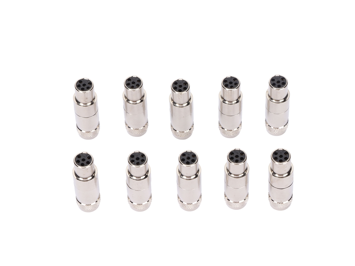 Aetheria 10 Pçs Conector Fêmea Xlr 6 Pinos Mini Metal para Cabo de Microfone Interface