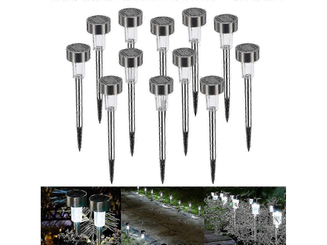Pacote Com 12 Lâmpadas Solares De Jardim À Prova Dágua, Alimentadas Por Energia Solar, Led Para Áreas Externas Olysi Shop