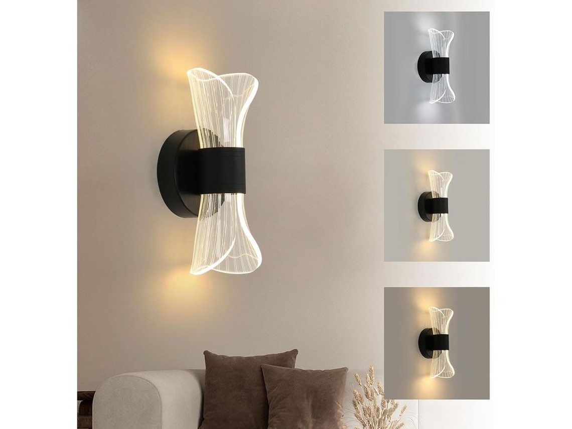 Luz de Parede Led 10w Regulável Acrílico Preto S/MARCA