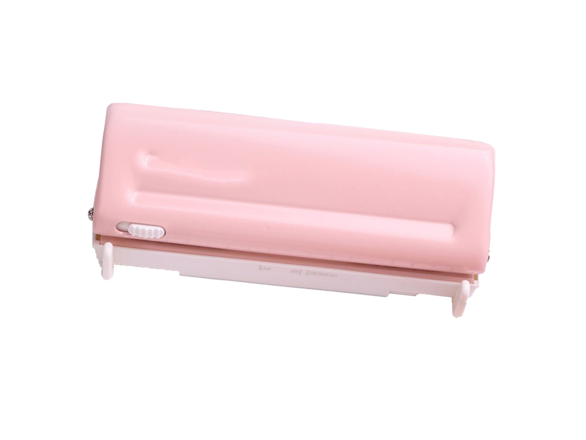 Perfuradora para Planejador Ajustável 6 e 9 Buracos Perfuração Manual Precisa para Papel Folha Solta Rosa