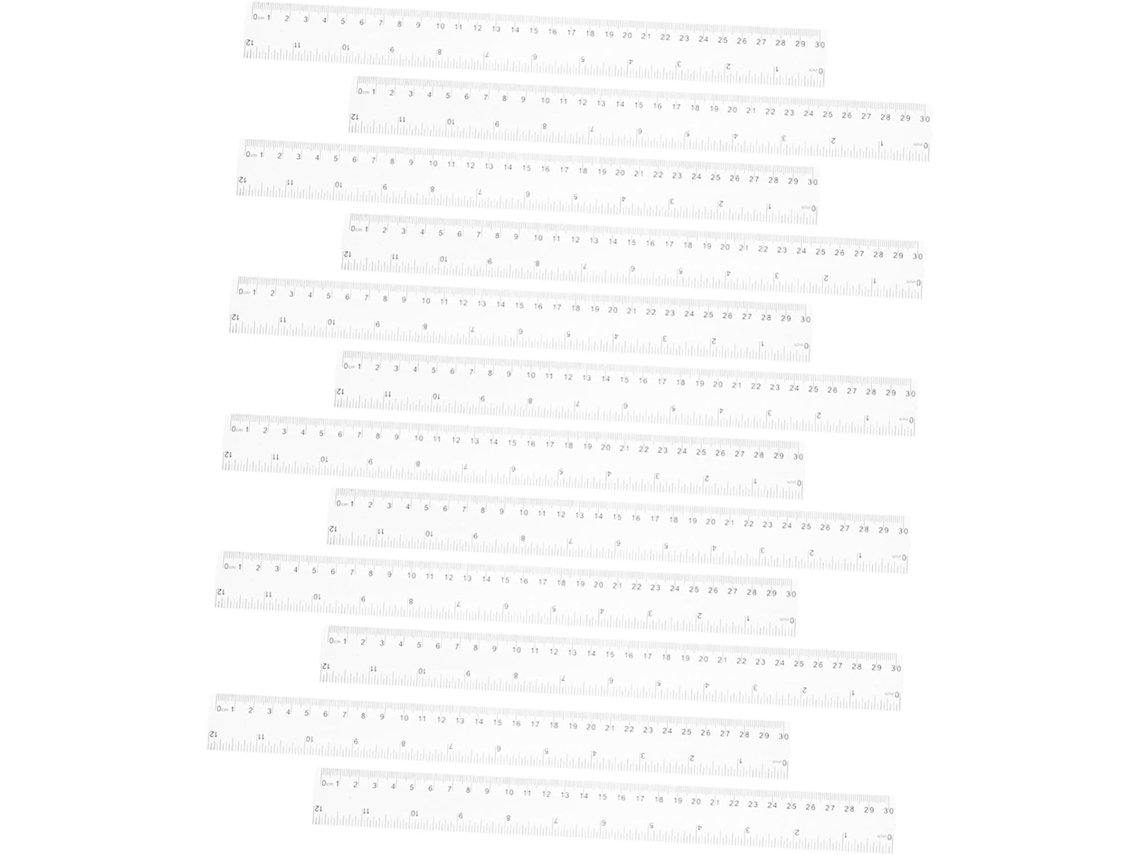 Lurelia Régua Plástica 12 Peças 30 Cm Com Resistente Para Sala De Aula
