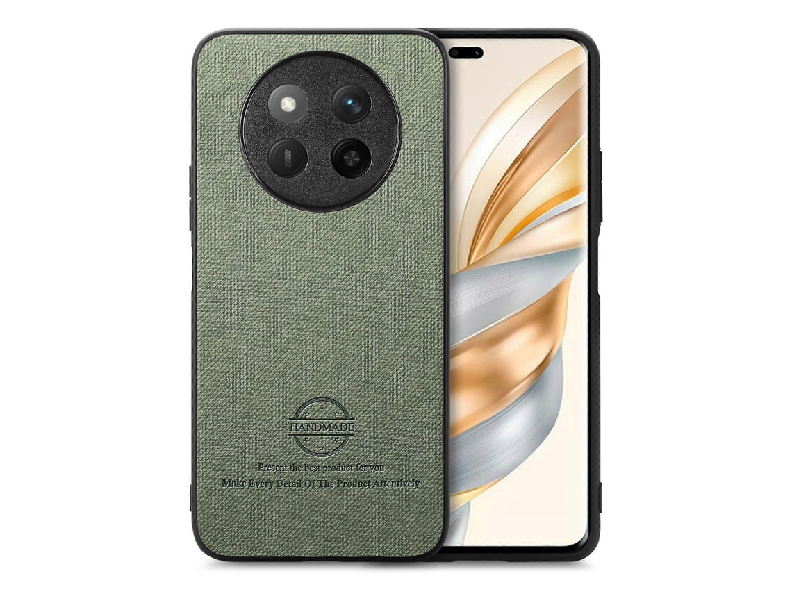Capa Traseira Para Celular Honor X60 Em Couro Sintético Sarjado.