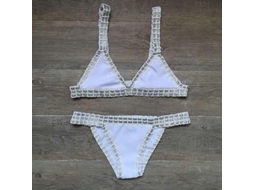2026 bikini de Crochê para Mulher Biquini Brasileiro Sexy Bandagem 2023 Traje de Banho Sem Armadura Tamanho Normal