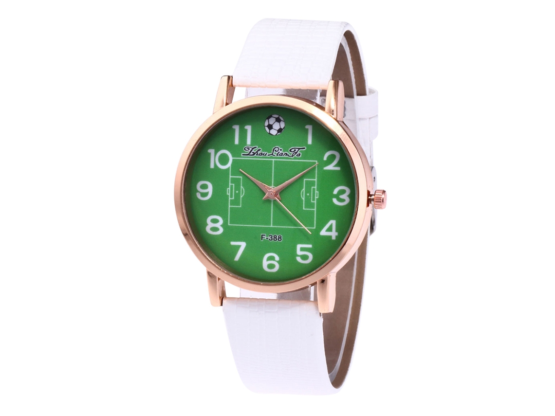 Relógio masculino Zhoulianfa com pulseira de couro, estampa de crocodilo, movimento de quartzo, modelo F-388, branco.