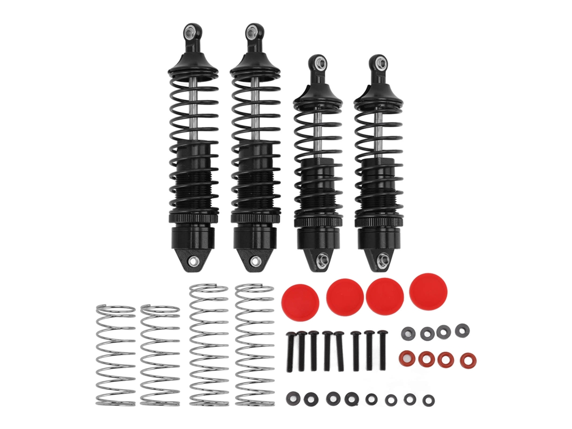 Mali 4pcs Amortecedor de Choque Dianteiro e Traseiro com Molas de Liga de Alumínio Acessórios para Carro Rc Traxxas Slash 1/10 Preto