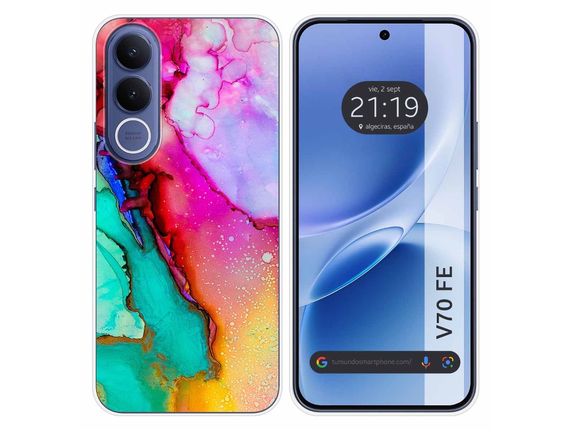 Capa Tumundosmartphone De Silicone Para Vivo V70 Fe Com Estampa De Mármore 15 Padrões Diferentes