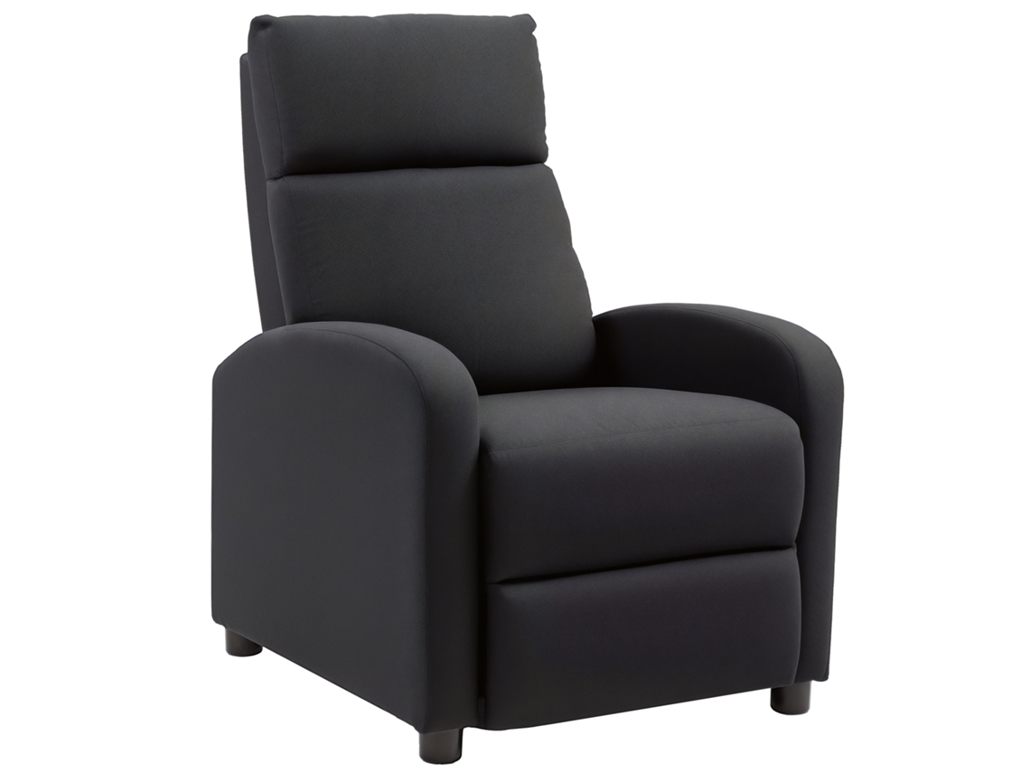 Poltrona Reclinável com Apoio para os Pés, Rotação 360°, base de madeira, tecido cinza SINI TECH STORE