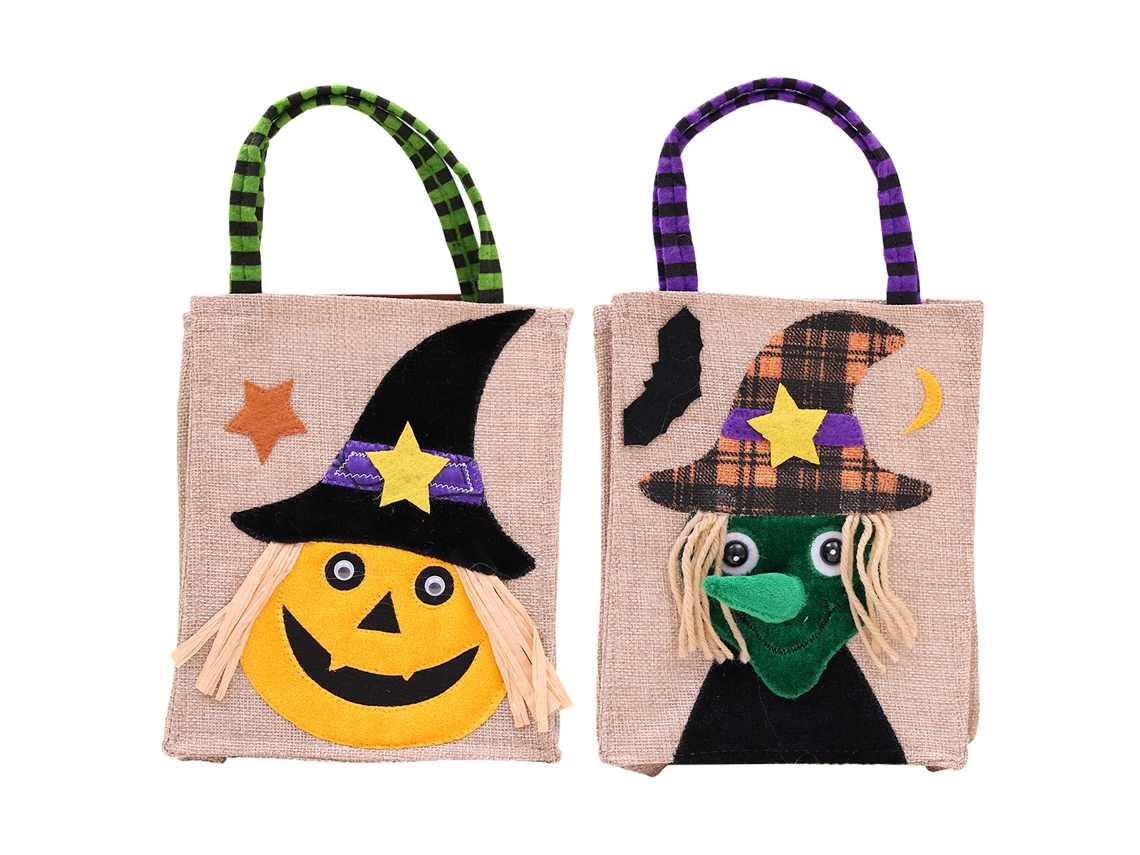 2 Pcs Sacos de Halloween Reutilizáveis Saco de Compras e Guloseimas de Abóbora NEVEANCE
