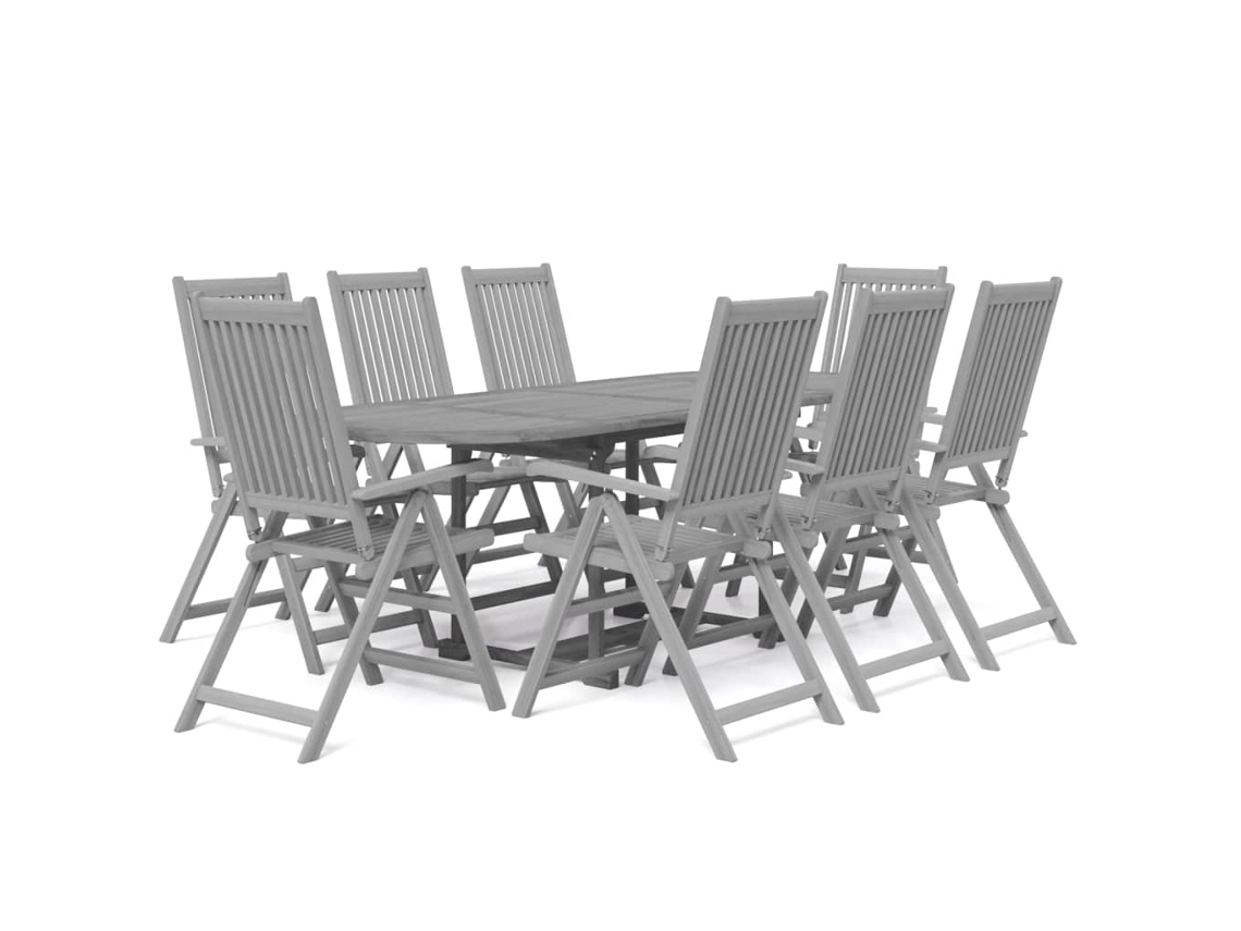 Maison Exclusive - 9 Pcs Conjunto De Jantar Para Jardim Madeira De Acácia Maciça