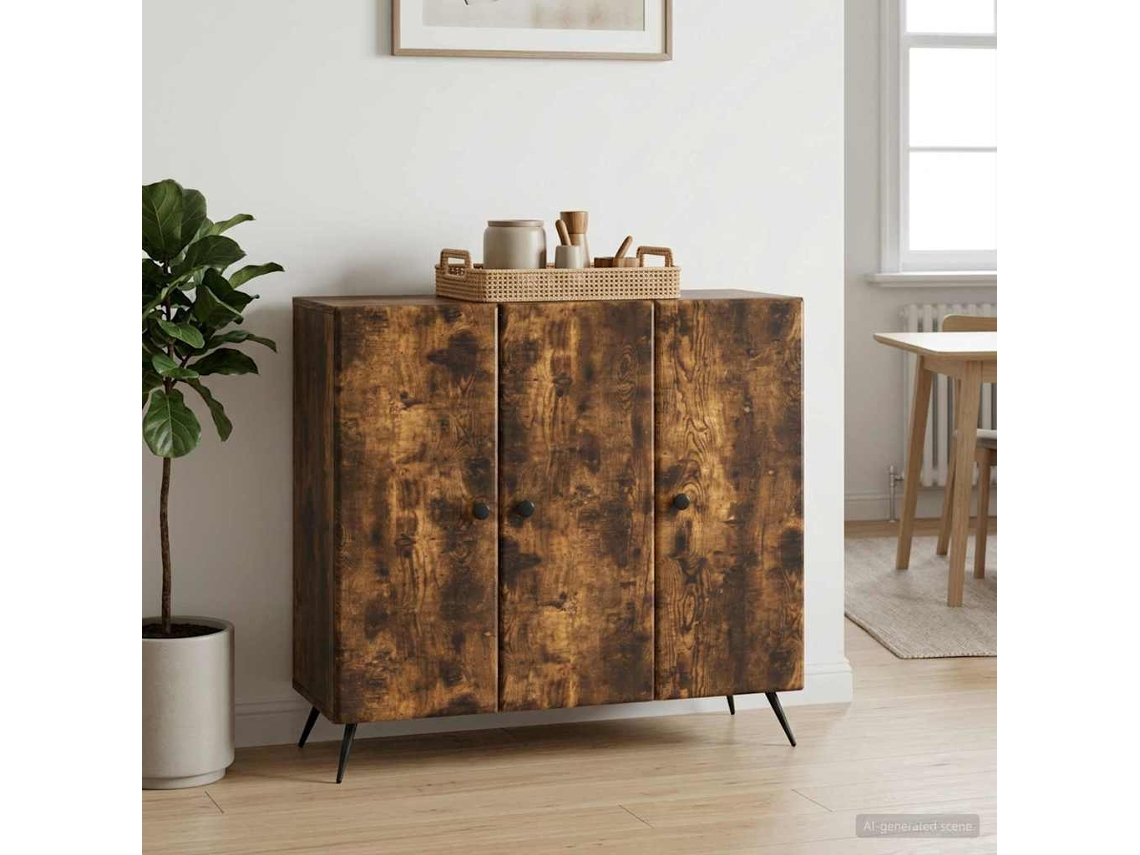 Vidaxl Buffet Carvalho Fumado 89 X 34,5 X 80 Cm Derivados De Madeira