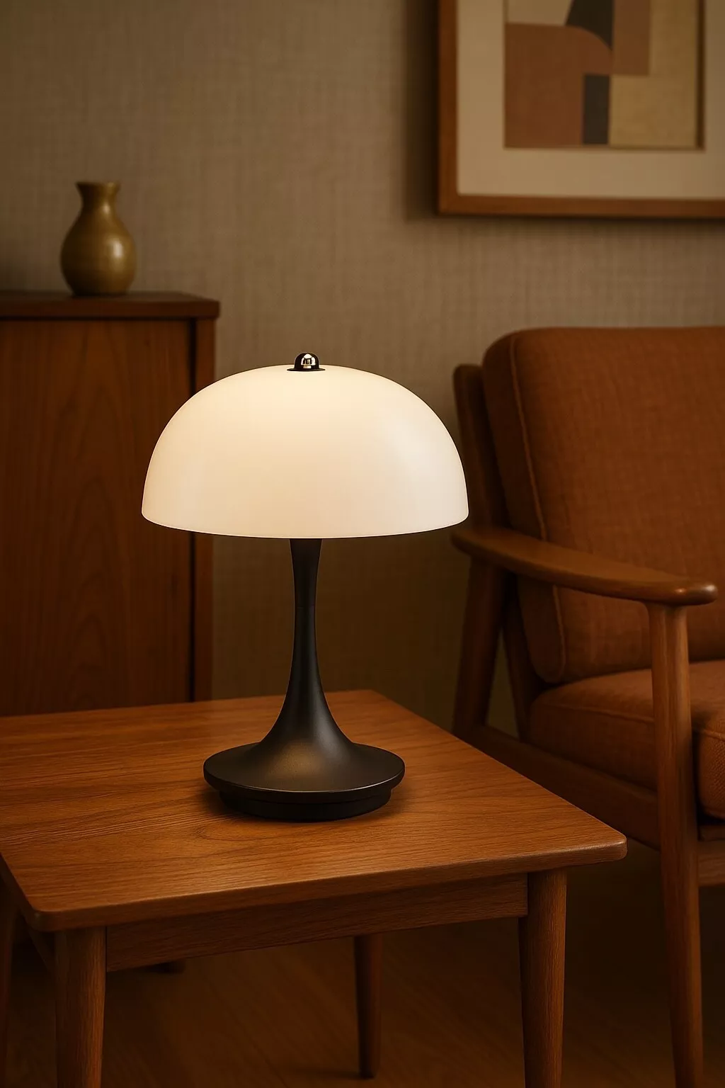 Luminária De Mesa Cogumelo Luminária De Mesa Retro Com Design Da Era Espacial SUNNY SPACES (preta)