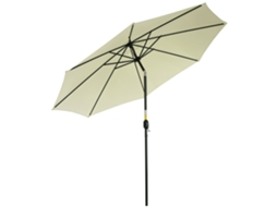 Guarda sol de Jardim Ø295x250cm com manivela, mecanismo de inclinação e poste desmontável, bege BTFORUS