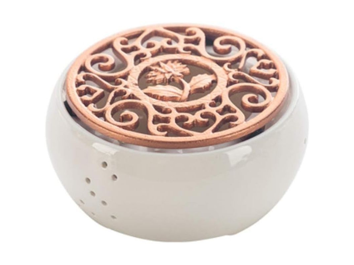 Base De Calefacción De Cerámica Para Tetera Con Veladora Portátil Racked Aislamiento Blanco 14x14x6.5cm