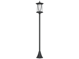 Luz Solar de Rua com Autonomia 6h e Ancoragem no Chão. em Policarbonato Ip44 e Abs. 17x17x127 Cm. Preto Ge