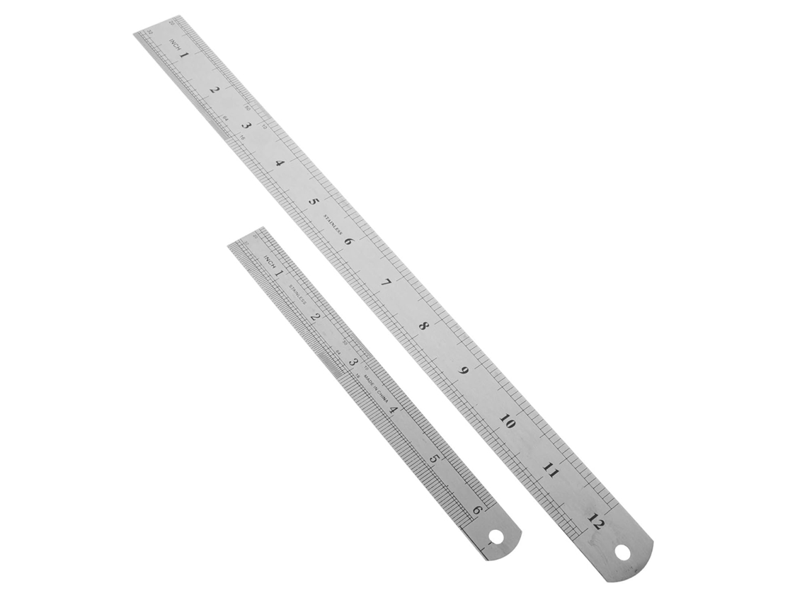 Régua Dupla Face Portátil E Leve Totority Em Aço Inoxidável Para Desenho Medição, Conjunto De 2 Peças, Ideal Para