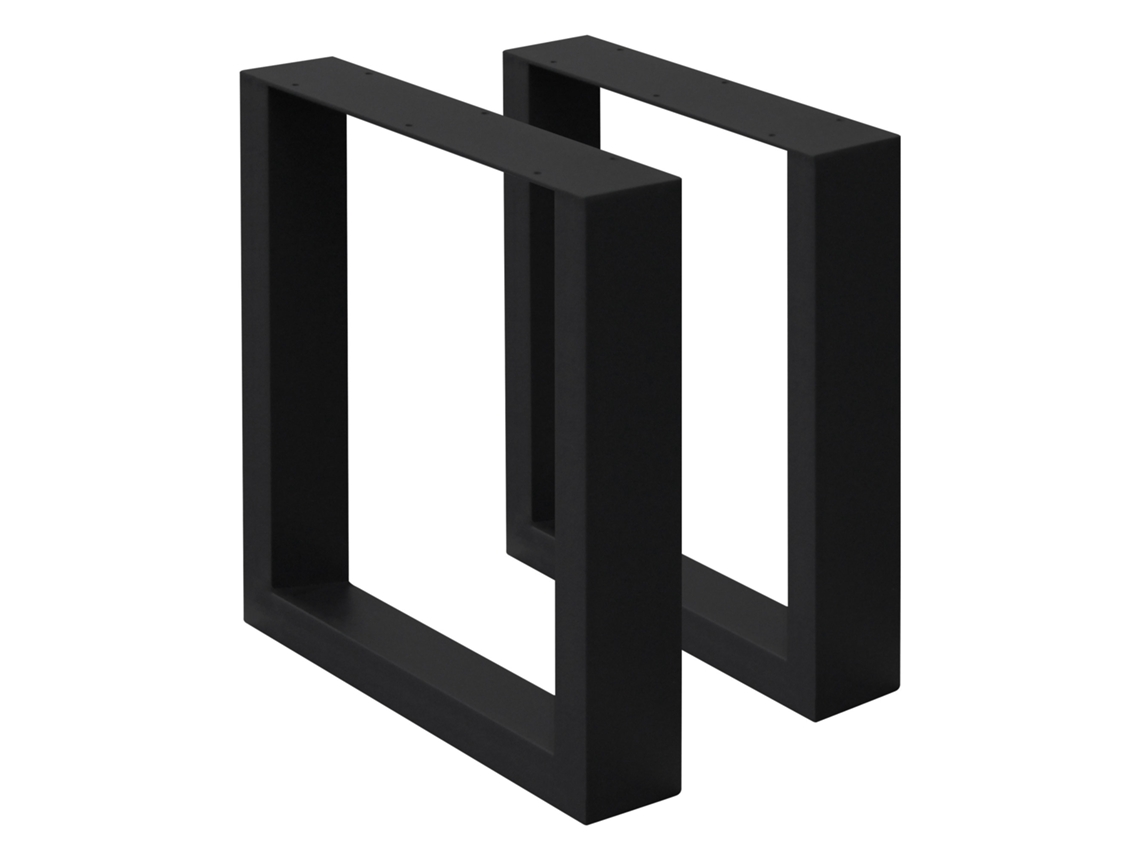 Conjunto de 2 Pés de mesa industriais ECD 30x43cm perfis quadrados aço revestidos a pó preto