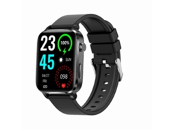 O Smartwatch F100 Possui Tela Quadrada Hd De 1,7 Polegadas, Pulseira De Tpu E Suporta Monitoramento De Temperatura Corporal E Oxigenação Sanguínea.