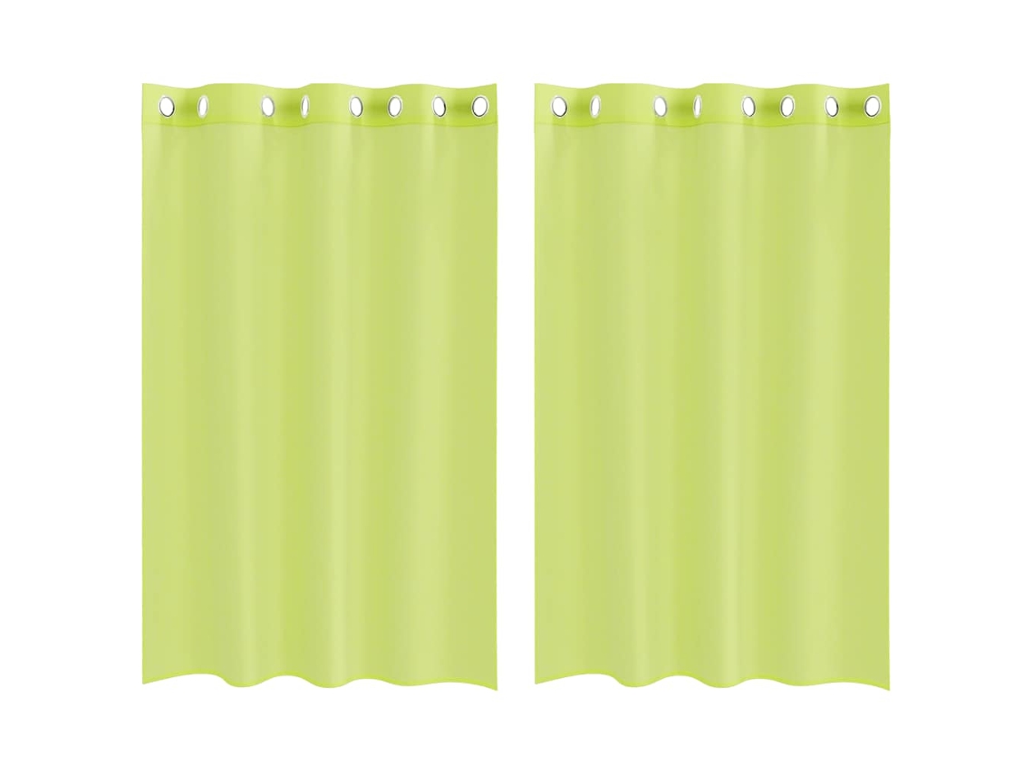 Maison Exclusive - Cortinas De Voile Com Ilhós 2 Pcs Verde-maçã 140x175 Cm
