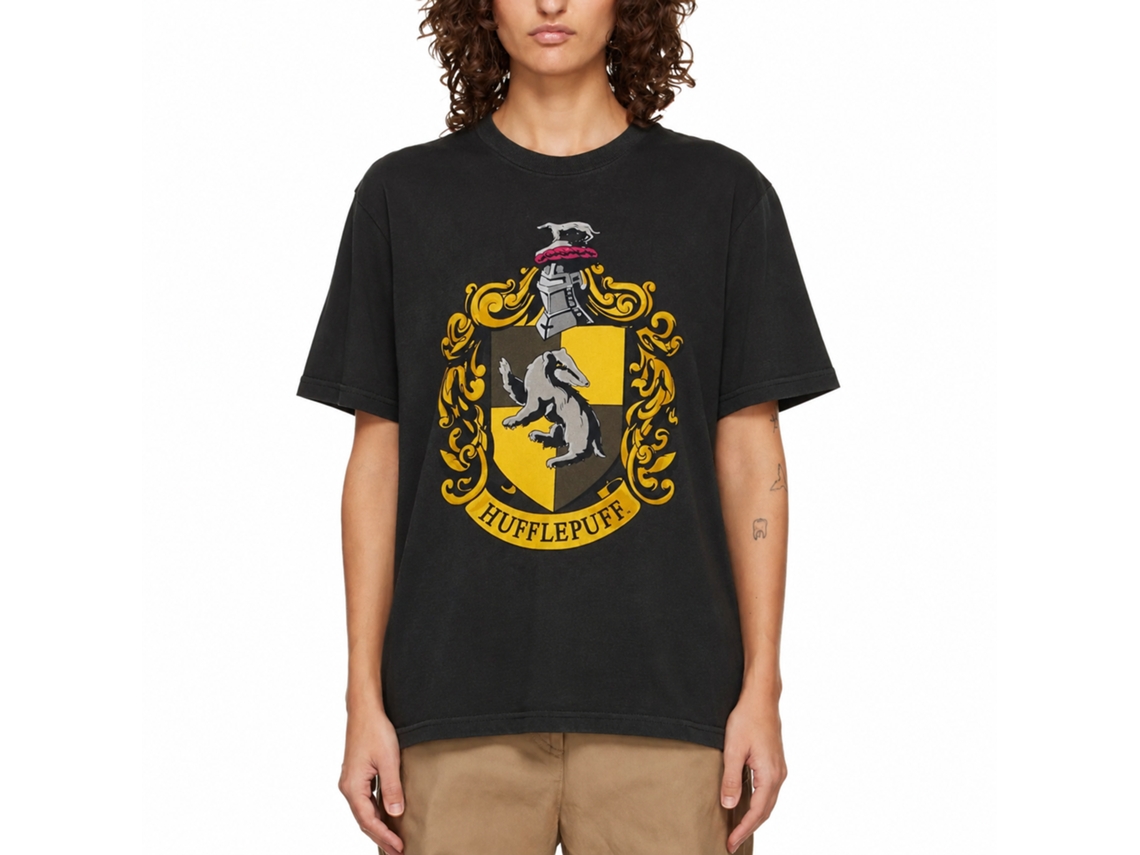 Rockinstone Harry Potter Hufflepuff Black T-shirt Size:l