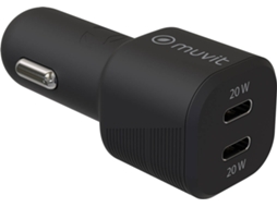 Carregador Auto MUVIT MCDCC0012 (USB-C - 20 W- Preto)