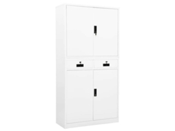 Vidaxl Armário De Escritório 90x40x180 Cm Aço Branco