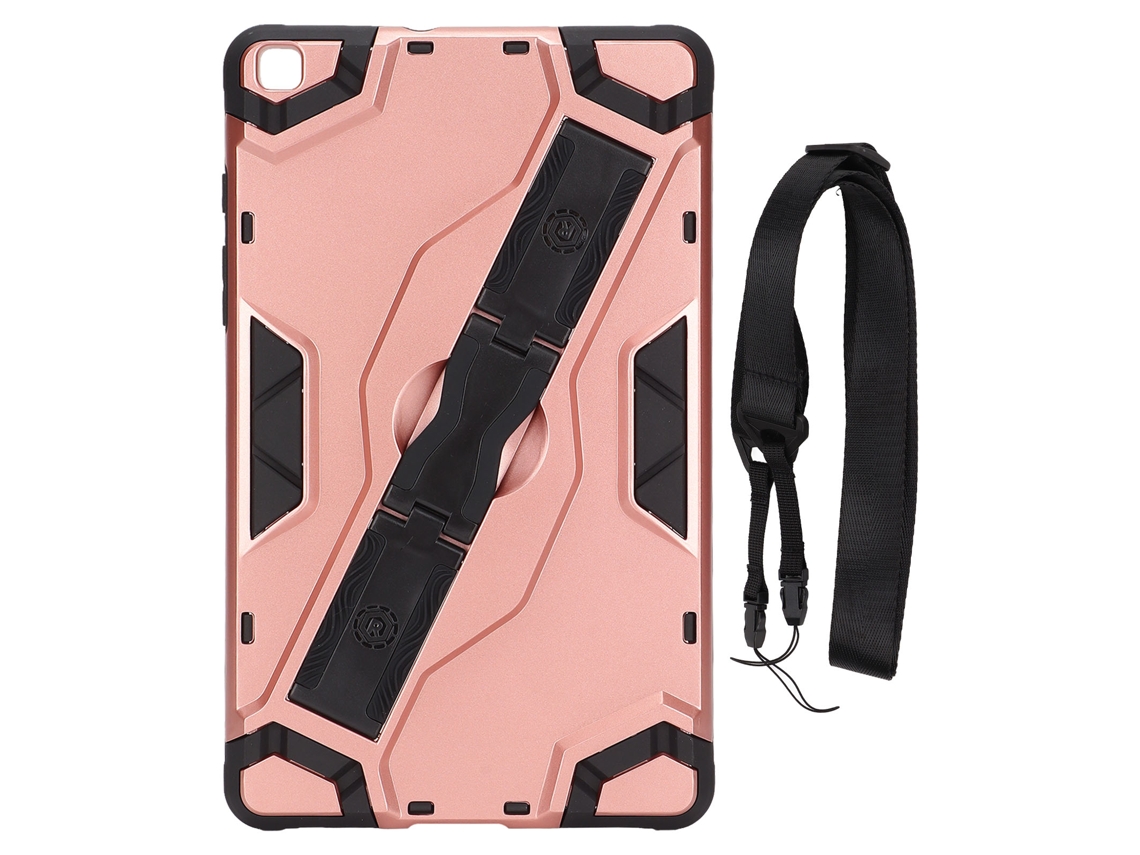 Raum-capa Para Galaxy Tab A 8.0 Polegadas Ultrrafina Antichoque Pc Com Cinto E Correia De Ombro Rosa Dourado