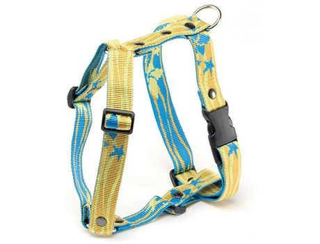 ALTER EGO Arnês de Nylon para Cães de Laguna Um Olhar Digno de uma Ilha Celestial ALTER EGO Amarelo e Azul 45 a 65 x L. 2,5
