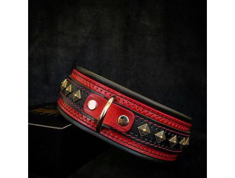 Coleira The Balteus Vermelho BESTIA CUSTOM DOG GEAR XL